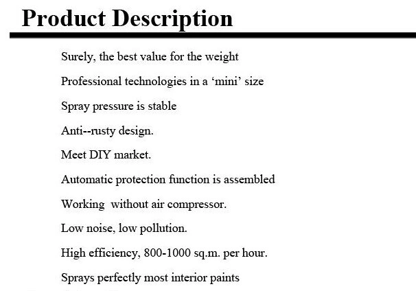 China Factory Electric Airless Paint Sprayer Spx1150-210