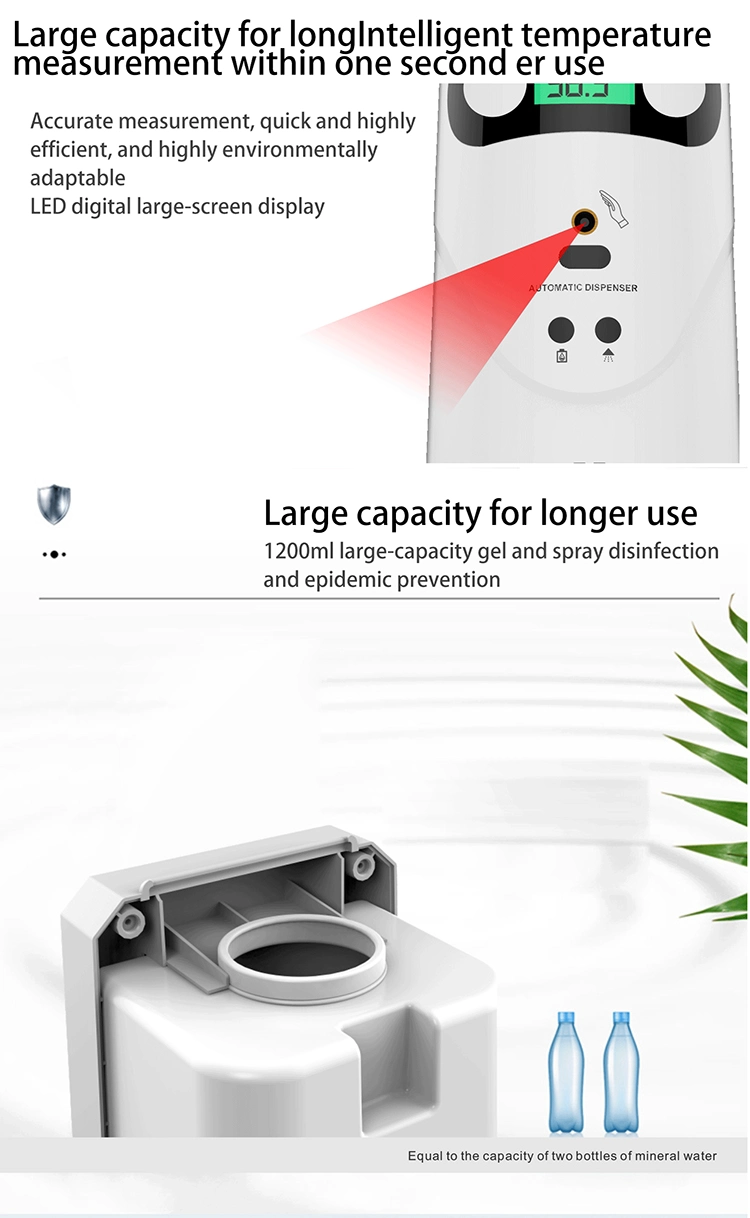 Touchless Intelligent Temperature Measurement Soap Dispenser with Large Capacity