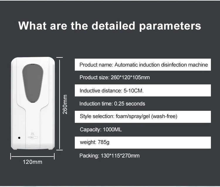 OEM ODM Infrared Disinfectant White Liquid Gel Foam Spray Hotel Public Place Alcohol Automatic Hand Wash Sanitizer Auto Soap Dispenser