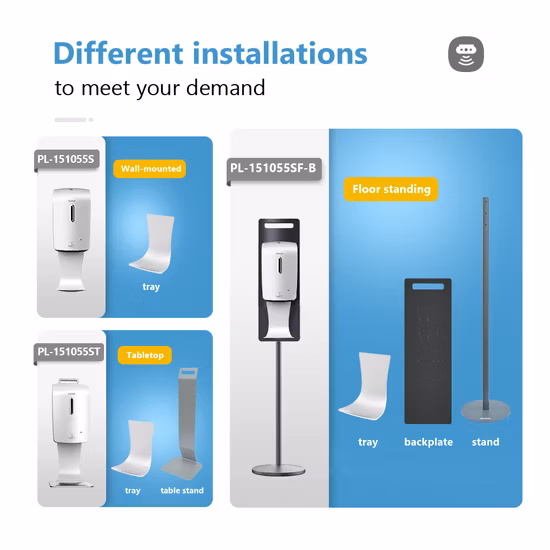 Dispensador de jabón automático de plástico Dispensador de jabón con soporte de mesa